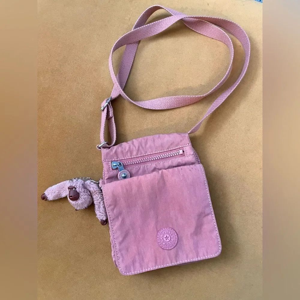 Kipling Eldorado Mini Crossbody Bag w/Monkey Keychain Dusty Rose